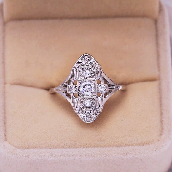 Beautiful 925 Silver Plated CZ Diamond Ring for Women, MARR9264 - Picture 9 of 9